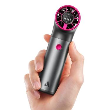 Imagem de Aecooly Ventilador portátil portátil, mini ventilador turbo potente, 19000 RPM alta velocidade Aero Ultra, tempo máximo de resfriamento de 15H, caixa de alumínio de 7 velocidades, bolso recarregável