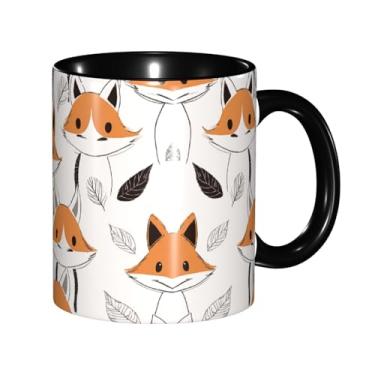 Imagem de Zeraoke Muitas raposas imprimem canecas de café criativas, personalizadas, presente para a família, tamanho de 325 ml, unissex
