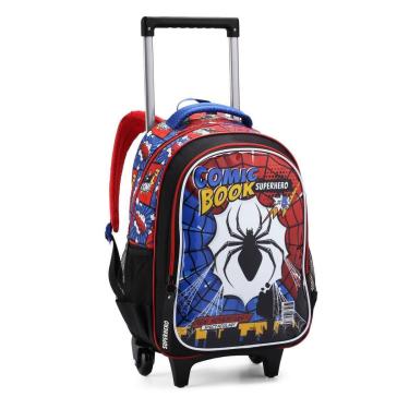 Imagem de Mochila Com Rodas Infantil Escolar Menino Spider Aranha-Masculino