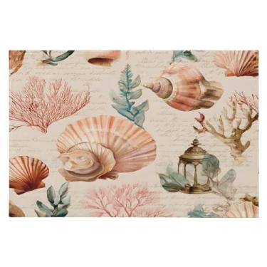 Imagem de CEBUGI Tapete de área 60 x 90 cm, macio, lavável, antiderrapante, com revestimento de borracha, aquarela, para sala de estar, quarto, decoração de casa