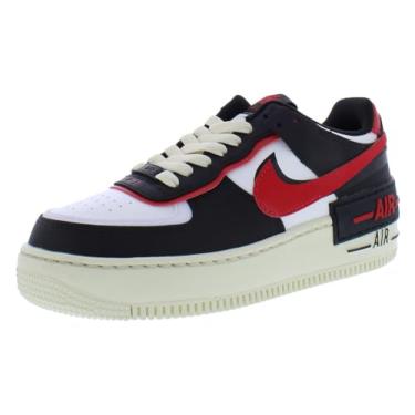 Imagem de Nike Tênis feminino Air Force 1 Crater Flyknit Fúcsia brilho/rosa branco (DC7273 500), Summit White University Red, 34