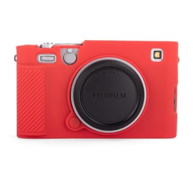 Imagem de MUZIRI KINOKOO Capa de silicone fosco para câmera Fujifilm X-E5 / XE5 - Capa protetora de borracha macia X-E5 - antiderrapante e antiarranhões - vermelha