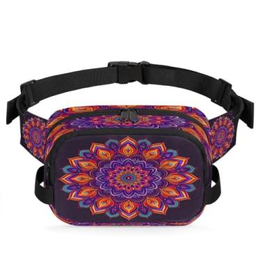 Imagem de Pochete mandala étnica roxa para mulheres e homens com alça ajustável bolsa de cinto bolsa transversal bolsa de peito bolsa tiracolo bolsa tiracolo, Cor 12