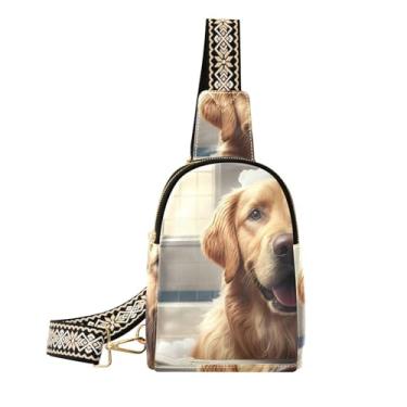 Imagem de CEBUGI Bolsa tiracolo feminina pequena para cães, de couro, pochete para trilhas, viagens ao ar livre