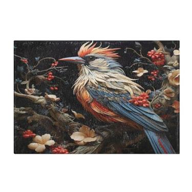 Imagem de Burbuja Tapete de banho Berry Bird, tapete de banheiro absorvente extra macio com suporte antiderrapante para banheiro, banheira, chuveiro, 41 x 61 cm