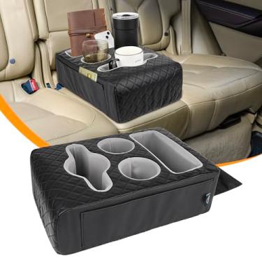 Imagem de GAWAF Suporte de copo de banco traseiro para carro, caminhão, organizador de cama, organizador de carro, caminhão, barco, bandeja expansível para sofá, serve para café, bebida, comida, lanches