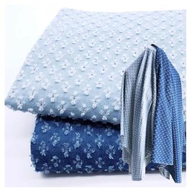 Imagem de Denim 100% Algodão Tecido Não Elástico Para Artesanato DIY Vestuário Jaqueta Estofamento Saia Jeans Decoração Design Moderno Com Rasgos(Blue 5,1.5x6M)