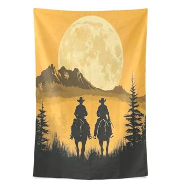 Imagem de STAYTOP Tapeçaria de parede de caubói do deserto ocidental tapeçarias para decoração de casa decoração de dormitório sala de estar quarto tapete de parede (60 × 40 pol)