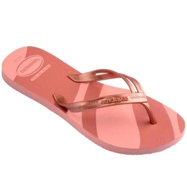 Imagem de Chinelo de Dedo Feminino Tiras Metalizadas Havaianas Elegance Print-Unissex