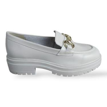 Imagem de Sapato Mocassim Loafer Bottero Couro Atanado Tratorado Gelo-Feminino