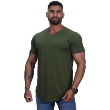 Imagem de Camiseta Longline Decote V Masculina MXD Conceito 100% Algodão 30.1 Penteado PIMA-USA-Masculino