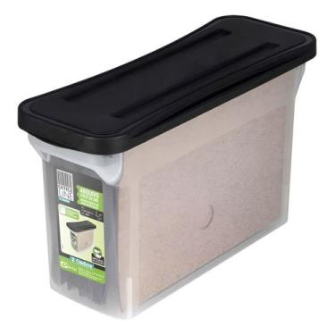 Imagem de Caixa Organizadora Arquivo Estreita Empilhável Com Tampa - Ordene