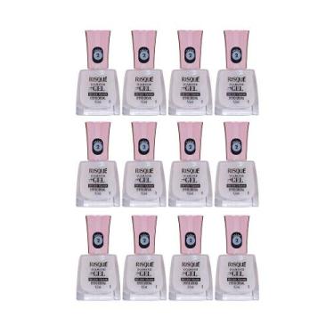 Imagem de Kit Top Coat Fixador Efeito Cristal Risqué Diamond Gel 9,5ml - 12 UN