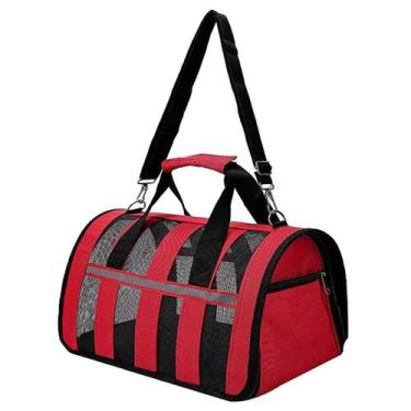 Imagem de Bolsa Transporte Pet Cachorro Gato Cao Animais Estimaçao Faixa Refleti