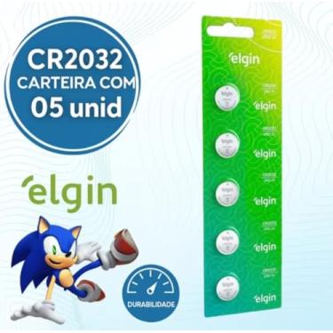 Imagem de Bateria de Lítio CR2032, 3V, Cartela com 05 Unidades, Alta Durabilidade