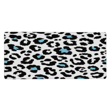 Imagem de Tapete de rato animal com estampa de leopardo grande, impermeável, tapete protetor de mesa estendido para computador, base de borracha antiderrapante para escritório, computador, teclado, laptop e
