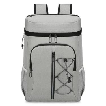 Imagem de Mochila Isolada para Cooler Bolsa de Macia Leve Camping com Grande Compartimento Principal Armazenamento Bolsos Malha Lateral Zíper na Frente no Topo e Abertura Cerveja