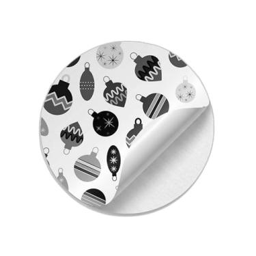 Imagem de Adesivos Redondos Natalinos 25 Unidades Estampa Moderna com Brinquedos - Tamanho 50x50cm