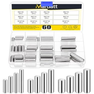 Imagem de Mardatt 60 peças 12 tamanhos M6 M8 M10 304 aço inoxidável pino de cavilha suporte de prateleira pino pino haste fixador elementos cilíndricos pino pino de pino para dispositivos de metal, instalação