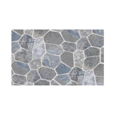 Imagem de Papel de Parede Adesivo PVC Pedras Cinzas, 5m x 45cm, Lavável, Kit com 2 Unidades