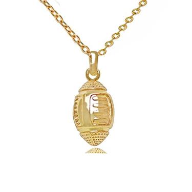 Imagem de Colar com pingente de futebol americano de basquete de prata ouro 14 k colar esportivo hip hop colar com pingente de basquete I Love Basketball para homens meninos, Metal, Sem Pedra Preciosa