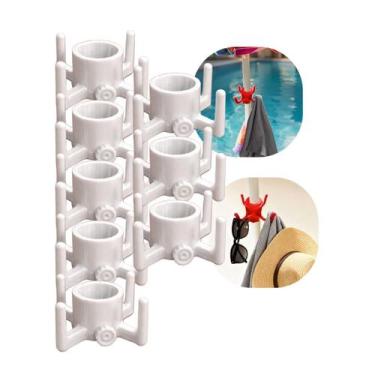 Imagem de Kit 8 Gancho Para Guarda-Sol Universal Com 4 Ganchos Porta Toalha Bols