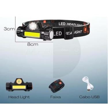Imagem de Lanterna de Cabeça Recarregável LE8308 LED – Sensor de Movimento, Ajustável, USB, Ideal para Trilhas, Trabalho e Camping