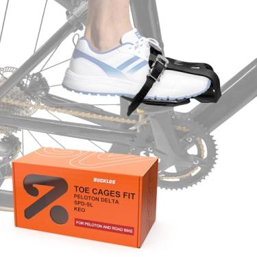 Imagem de Bucklos Adaptadores de bico para bicicleta Peloton + - Pedais, converte Shimano SPD-SL Look Delta Keo para pedal de gaiolas de dedos com alça de passeio com tênis, acessórios de bicicleta de estrada