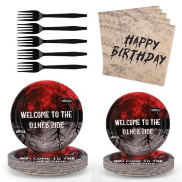 Imagem de 96 Festa Bem-vindo ao Mundo Invertido, Decoração Festa Temática Incluindo Pratos de Jantar Pratos Sobremesa Guardanapos e Garfos para 24 Convidados Artigos Festas Aniversário