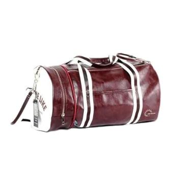 Imagem de SOMKB Bolsa de ginástica esportiva para mulheres e homens, bolsa de ombro com bolso de armazenamento de sapatos, bolsa de viagem de couro à prova d'água para uso diário, Preto, branco, One Size