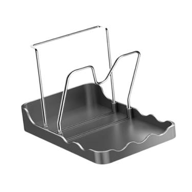 Imagem de FytStycale Suporte para tampa de panela, descanso para colher, portátil, fácil de limpar, decoração de cozinha, suporte para tampa em aço inoxidável, Suporta 1 Tampa de Panela