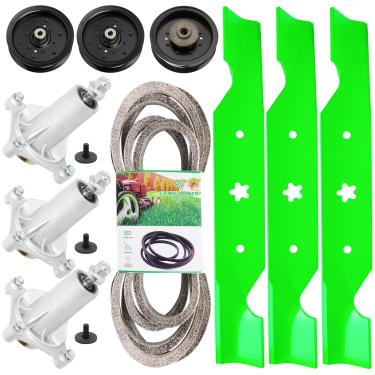 Imagem de Kit de reconstrução de deck de cortador de grama de 137 cm adequado para Husqvarna Z254 RZ5422 RZ5424 RZ5426 RZ54i lgt2654 Craftsman Poulan Z54 cortador de grama inclui 3 eixos 187292 3 lâminas 187254