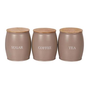 Imagem de ＫＬＫＣＭＳ Conjunto de 3 Potes de Ferro para Armazenamento de Alimentos, Porta-Especiarias, Organizadores de Cozinha para Casa de Campo, Ideais para Guardar, Style F