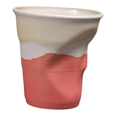 Imagem de Baoblaze Caneca de café de cerâmica criativa com pregas, xícara de porcelana moderna para casa, xícara de chá de 250ml para fazenda, hotel, Ano e Natal, Rosa