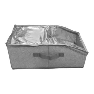 Imagem de SiaBiced Organizador de bonés para guardar bonés de beisebol, caixa com zíper, estojo de exibição à prova de poeira, suporte para para viagem, prateleira ou, Cinza