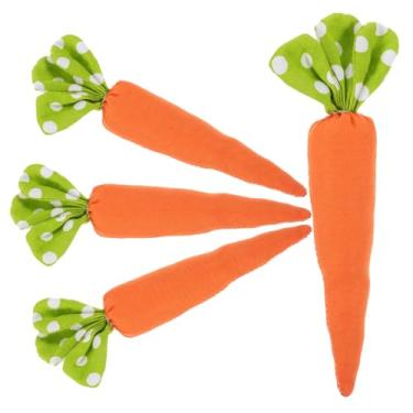 Imagem de DECHOUS 4 peças de enfeites de cenoura para cenouras de pano de Páscoa, para artesanato e decoração de casa, bandeja em camadas, decoração e exibições festivas