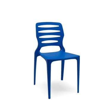 Imagem de Plaxmetal, Cadeira Fixa Ville Plaxmetal Polipropileno Azul Bic