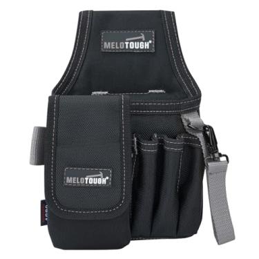 Imagem de MELOTOUGH Bolsa de ferramentas pequena com clipe de cinto, bolsa de cinto de ferramentas de bolso, bolsa de ferramentas com clipe para eletricista, organizador de ferramentas com vários bolsos para