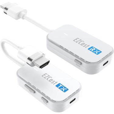 Imagem de Kit transmissor e receptor de tela sem fio EZCast, transmissores tipo C e HDMI com receptor sem fio, transmissão de tela Plug & Play para laptop/PC para TV/projetor (HDMI)