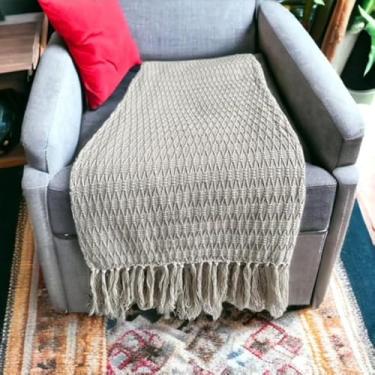 Imagem de Manta Xale Para Sofa Poltrona 2,0x1,2m Artesanal Favo de Mel manta gigante para sofá sofa grande(Areia)