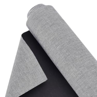 Imagem de OLYCRAFT Rolo de lona de algodão de 10,9 jardas para pintura de artistas 37 cm/14,6 polegadas rolo de lona preta rolo de lona não esticado rolos grandes pintura tela rolo artista pintura pano de fundo