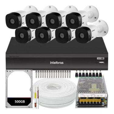 Imagem de Kit Cftv 8 Cameras Full Hd Vhl 1220 Dvr Intelbras 3008-c 500GB