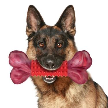 Imagem de Apasiri Brinquedos resistentes para cães para mastigadores agressivos raças grandes, brinquedos de mastigar para cães, brinquedos duráveis para cães, ossos de cachorro feitos com nylon e borracha, brinquedo grande indestrutível, brinquedos de mastigar para filhotes médios