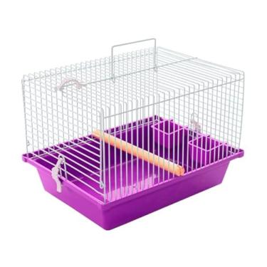 Imagem de Gaiola De Transporte Com Poleiro Para Passaro Periquitos Agapornis Calopsita(LILÁS)