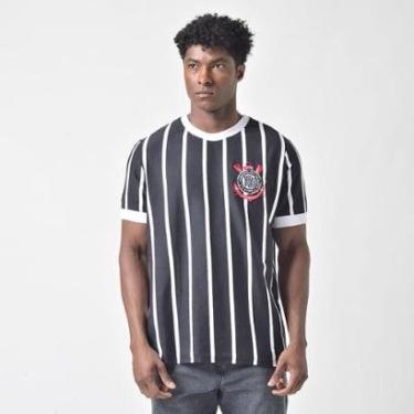 Imagem de Camiseta Masculina Retrô Corinthians Democracia 1982 S/N Preto-Masculino