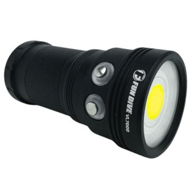 Imagem de Lanterna VL-7000 Profissional, LED 7000 Lumens, Preta, Recarregável, 120° Ângulo, 3 Níveis de Potência, LED Vermelho e Azul, para Filmagem Subaquática (Preto)