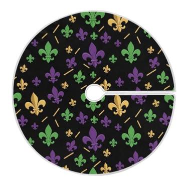 Imagem de ATTX Saia de árvore com motivo de carnaval de 90 cm – decoração festiva para festas de ano novo e carnaval #256