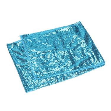 Imagem de Toalha de mesa de lantejoulas elegante brilhante sem queda lantejoulas bordas costuradas poliéster opaco plástico extensível para festa de casamento aniversário decoração de Natal