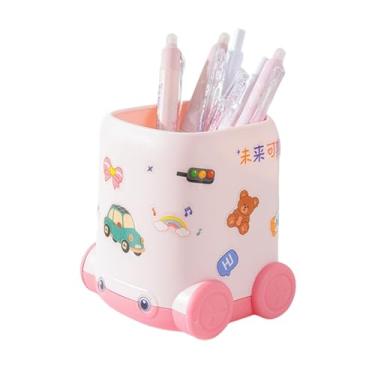 Imagem de Porta-Lápis | Organizador de Canetas Para Mesa | Design De Carro Com Adesivos Para Decoração De Mesa Escolar Sala De Aula