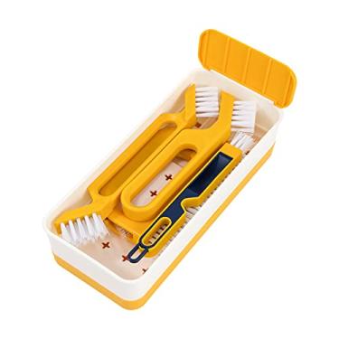Imagem de 4PCS Escova de Limpeza Entalhe e Vazamento Multipropósito com Caixa Armazenamento para Cozinha Banheiro Banhada Telha Janela Vidro Trilho Cantinho Pis